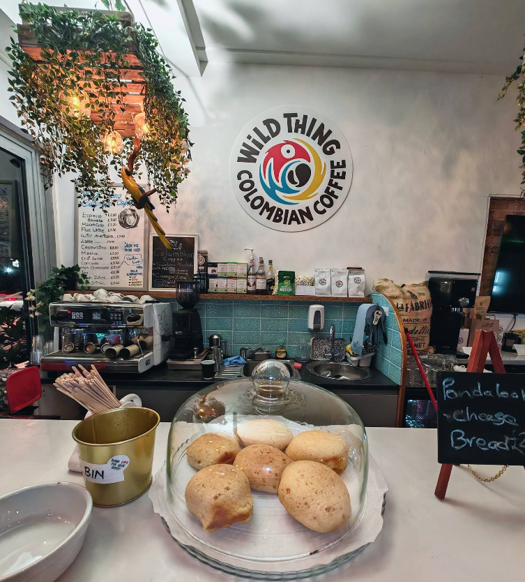 Counter and coffee bar at Wild Thing Colombian Coffee