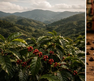 Colombian highlands where the beans are grown